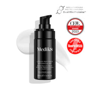 Medik8 Liquid Peptides Advanced MP serum bottle with awards on a white background