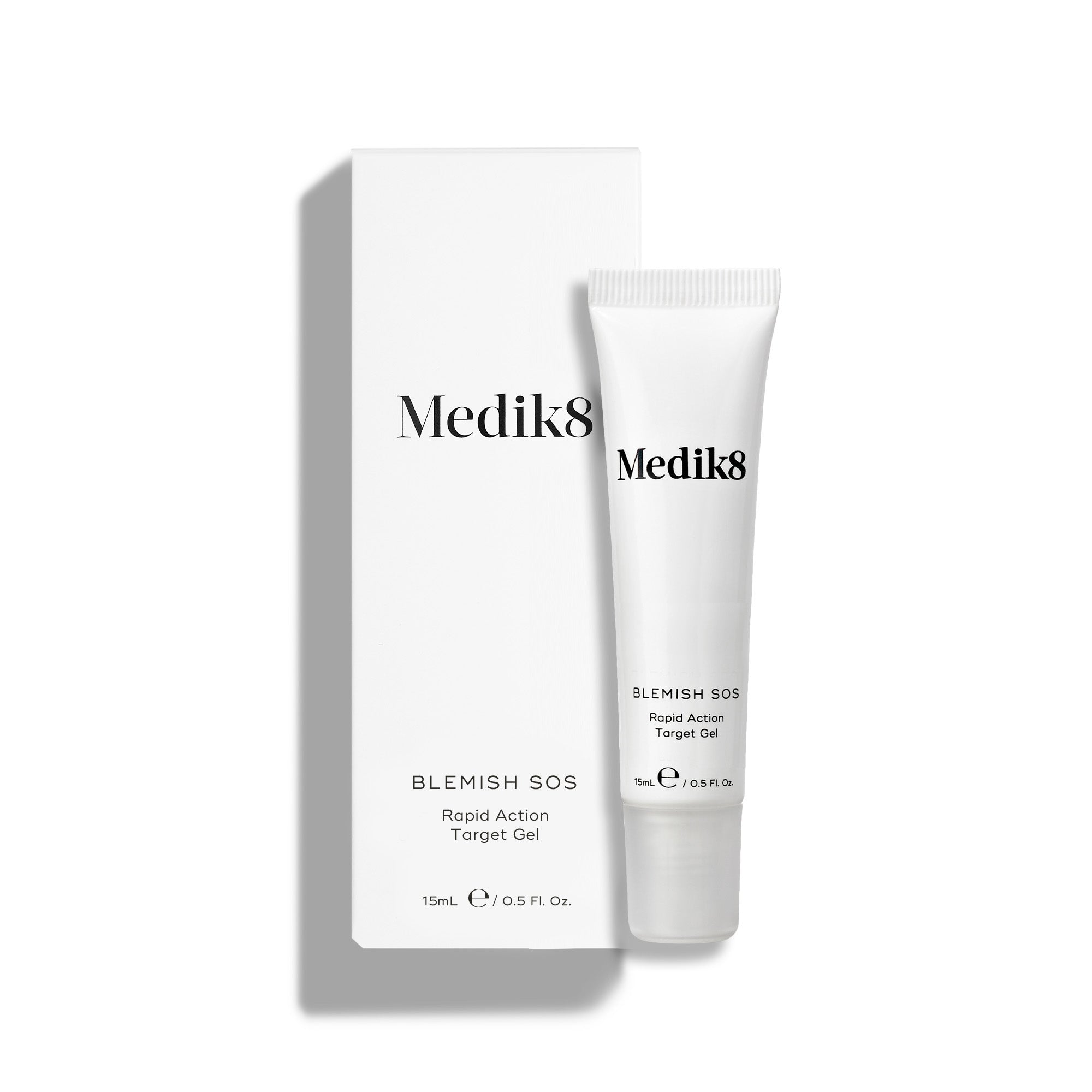 Medik8 Blemish SOS gel tube and packaging on a white background