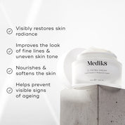 A jar of Medik8 C-Tetra Cream listed alongside key clinical benefits