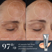 Before and after images of Medik8 Crystal Retinal face serum