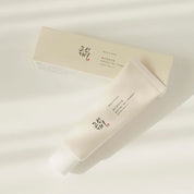 Beauty of Joseon Relief Sun Rice + Probiotics SPF50+ with packaging on a light background