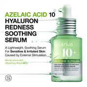 Anua Azelaic Acid 10 Hyaluron Redness Soothing Serum bottle with dropper on a white background