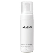 A pump bottle of Medik8 Micellar Mousse, which is a facial cleansing product.