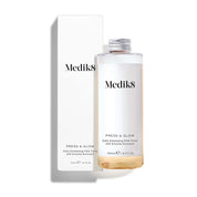 A bottle and box of Medik8 Press & Glow daily exfoliating PHA tonic