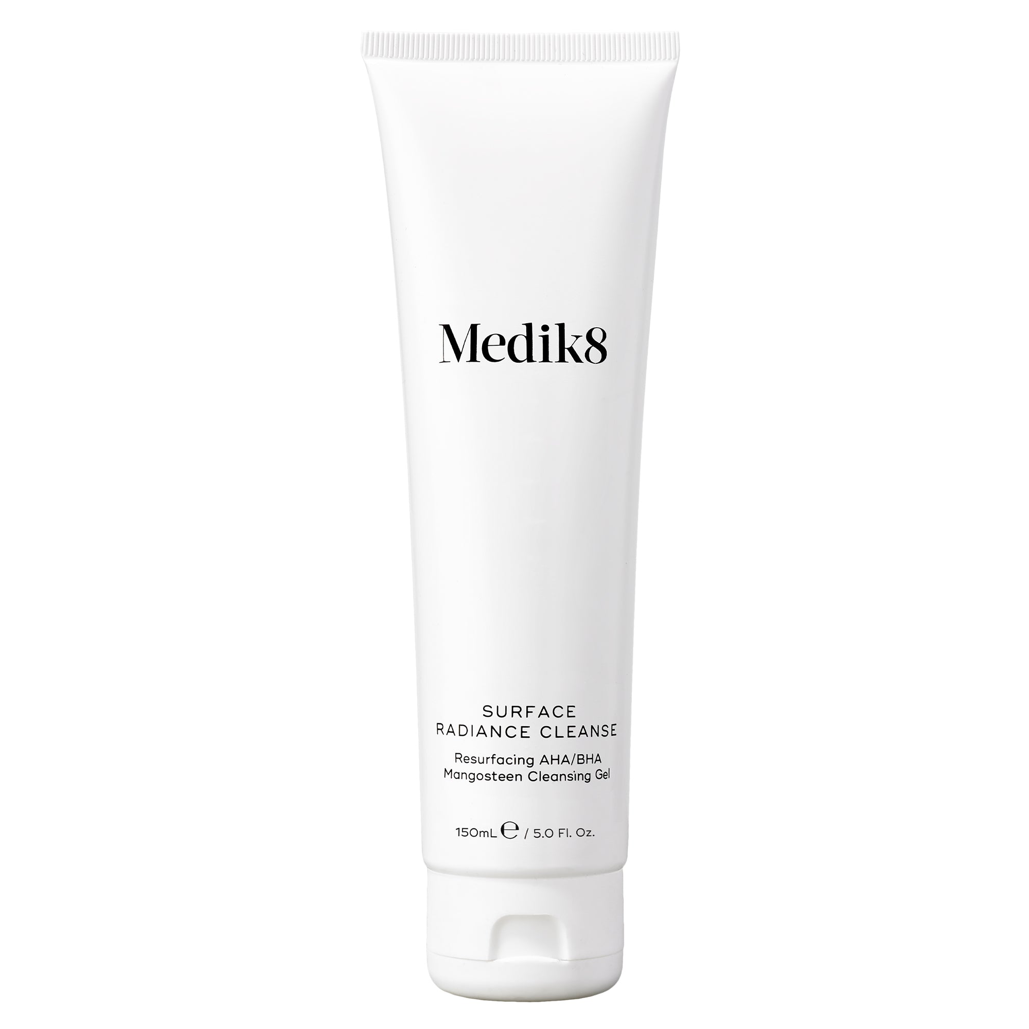 A tube of Medik8 Surface Radiance Cleanse, a facial cleansing product.