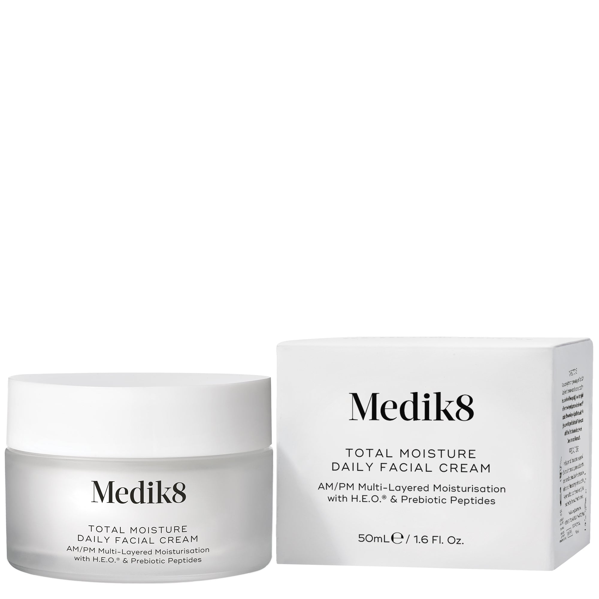 A jar of Medik8 Total Moisture Daily Facial Cream and a box of Medik8 Total Moisture Daily Facial Cream