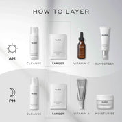 Medik8 Ultimate Recovery Bio-Cellulose Mask listed alongside other Medik8 products to use in the day and evening 